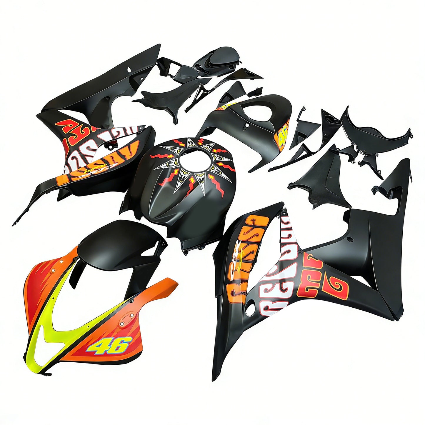 Carene 2007-2008 Honda CBR 600 RR Nero Valentino Rossi Racing Generico