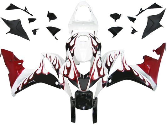 Carene 2007-2008 Honda CBR 600 RR White Black&Red Flame CBR Generic