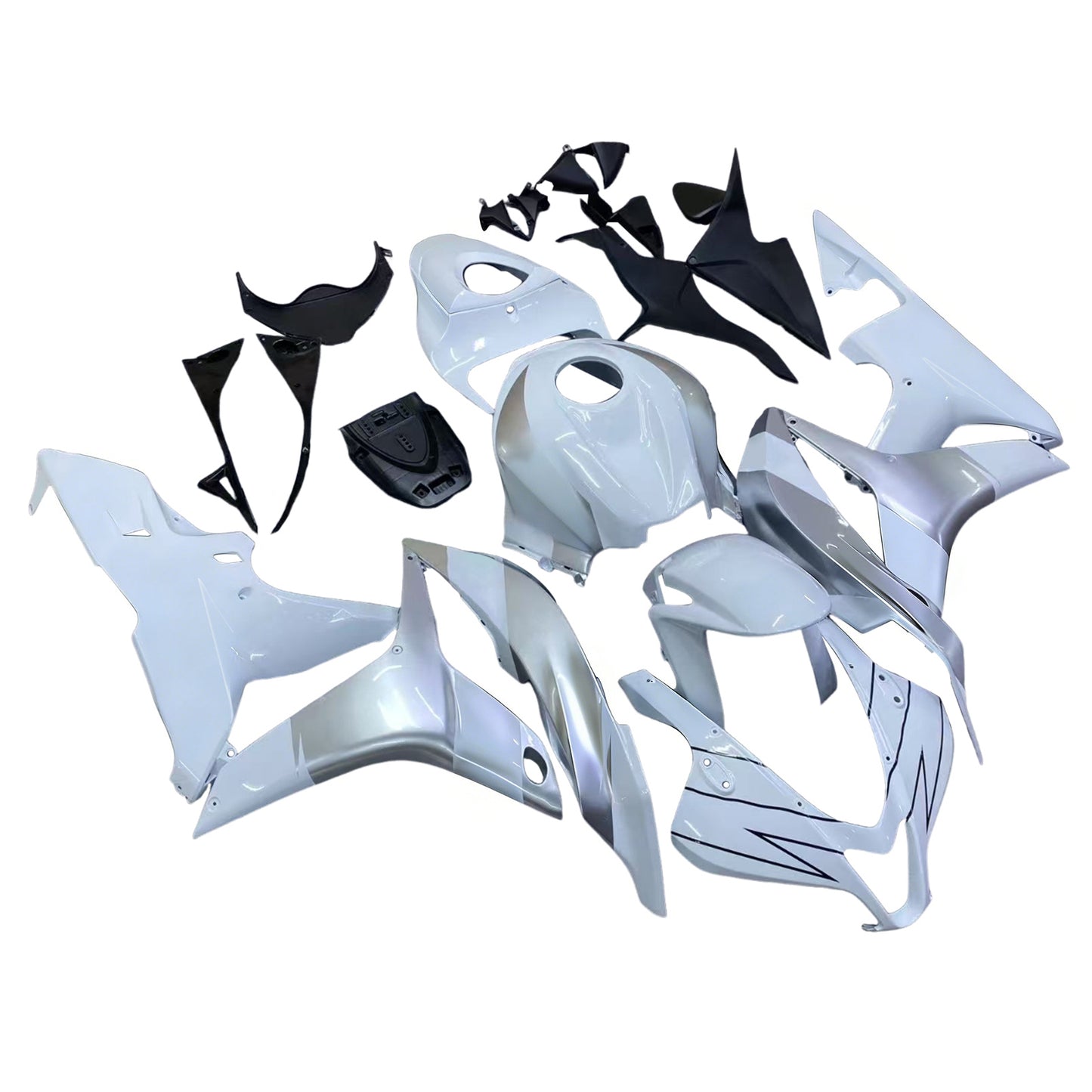 Carene 2007-2008 Honda CBR 600 RR Silver &amp; White Repsol Racing Generico