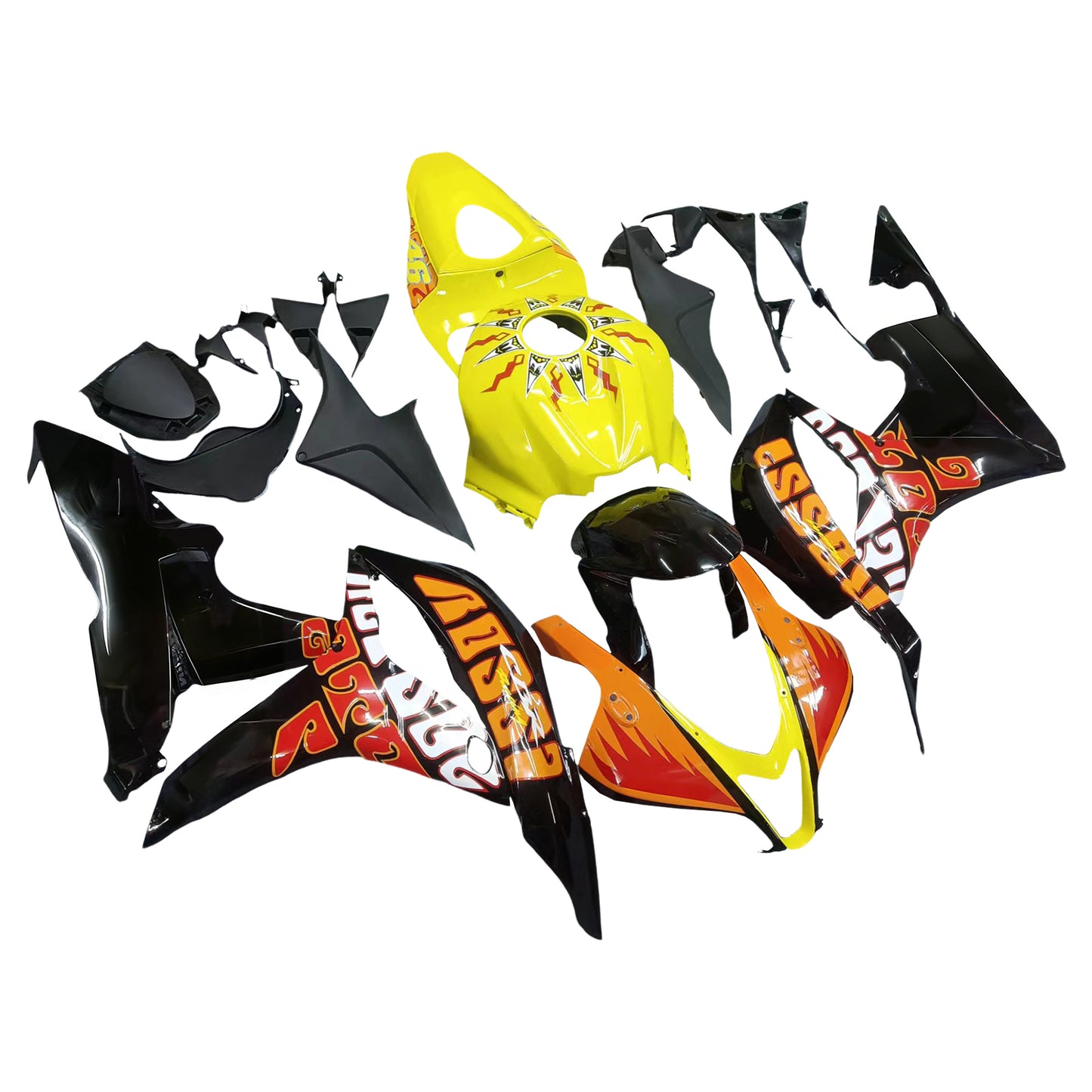 Carene 2007-2008 Honda CBR 600 RR Giallo Nero Valentino Rossi Racing Generico