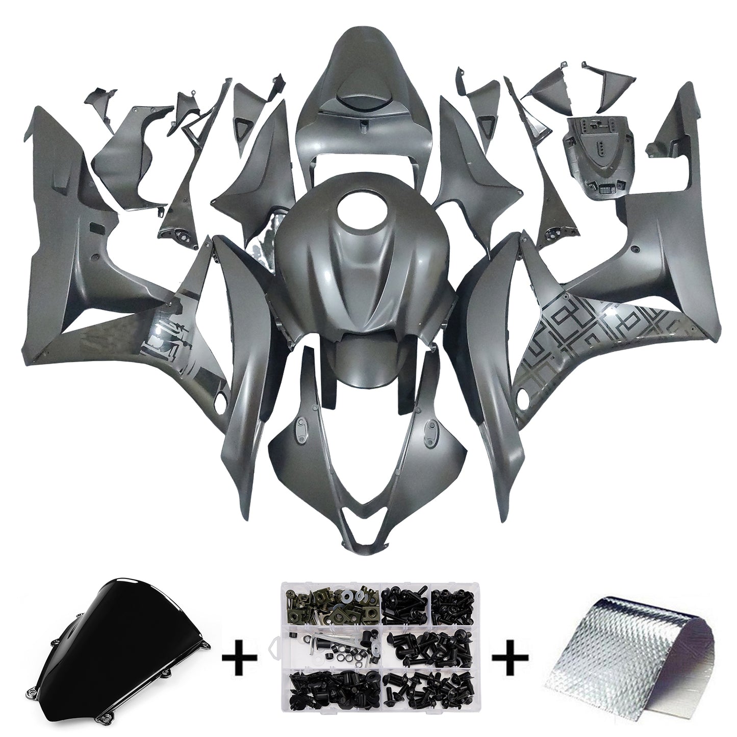 Amotopart 2007-2008 Honda CBR600 Cladding Blcak Kit