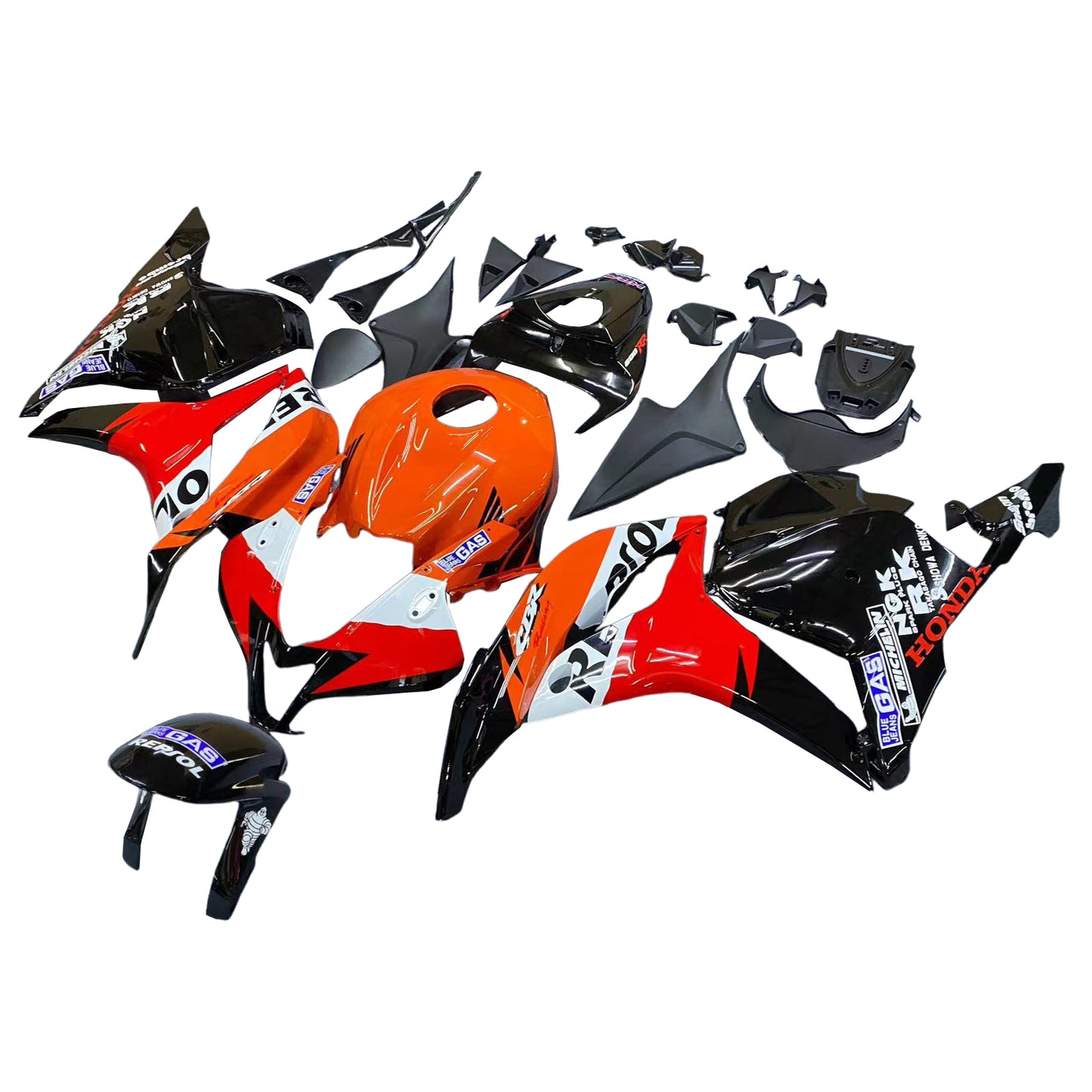 Carene 2009-2012 Honda CBR 600 RR Nero &amp; Arancione Repsol Racing Generico