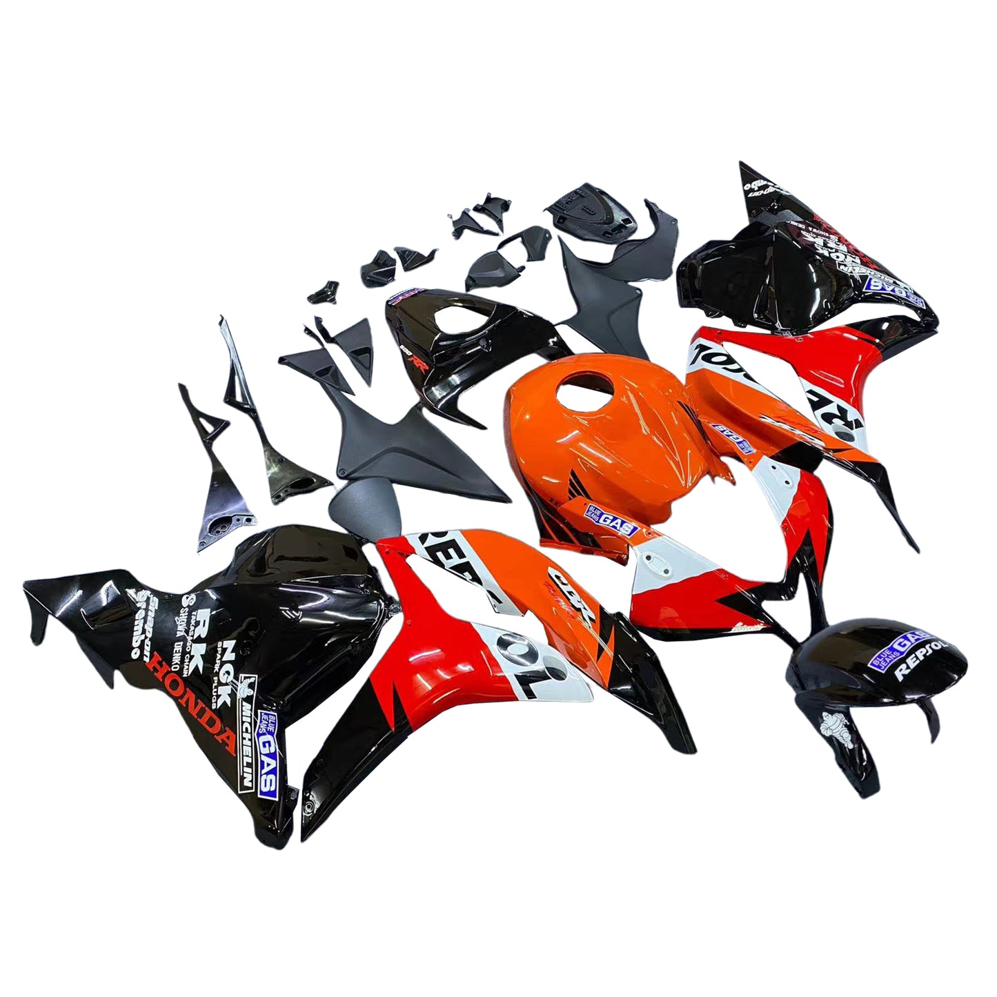 Carene 2009-2012 Honda CBR 600 RR Nero &amp; Arancione Repsol Racing Generico