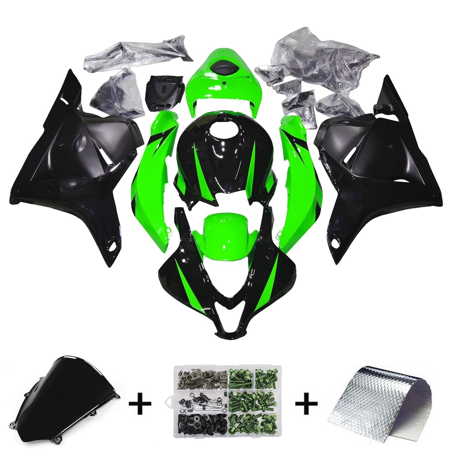 Carene 2009-2012 Honda CBR 600 RR Verde &amp; Nero CBR Generic