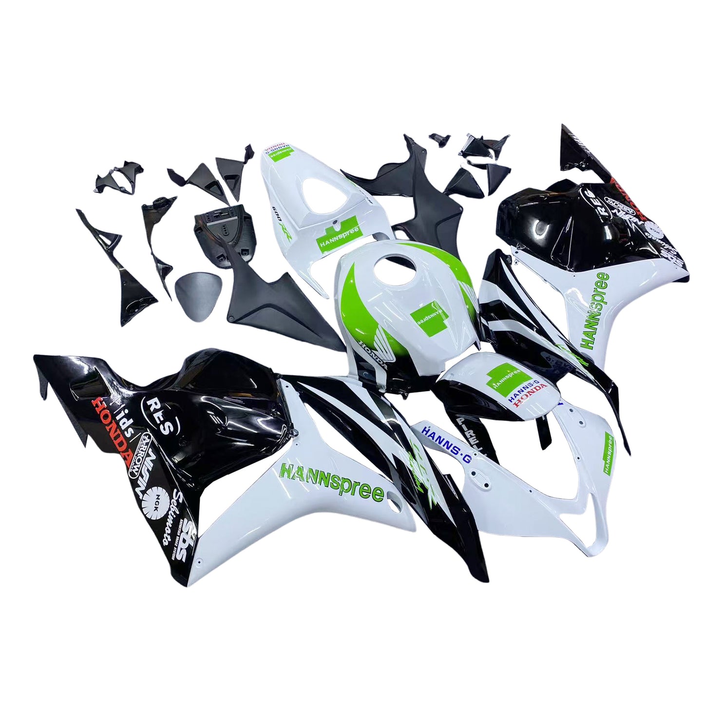 Carene 2009-2012 Honda CBR 600 RR Bianco &amp; Nero Hannspree Racing Generico