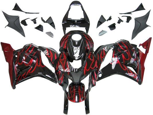 Carene 2009-2012 Honda CBR 600 RR Black & Red Flame Racing Generico