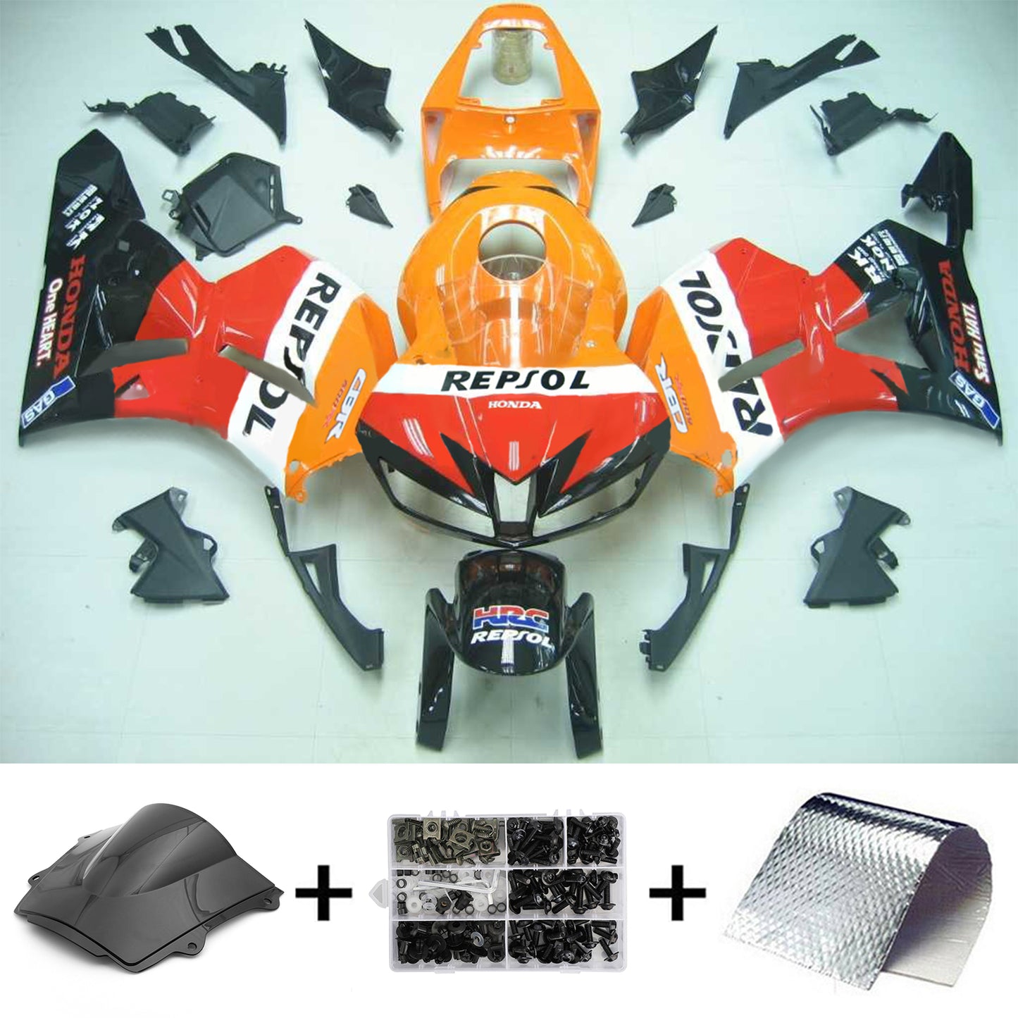 Amotopart 2013-2023 Honda CBR600RR Multi Orange Kit Clodding