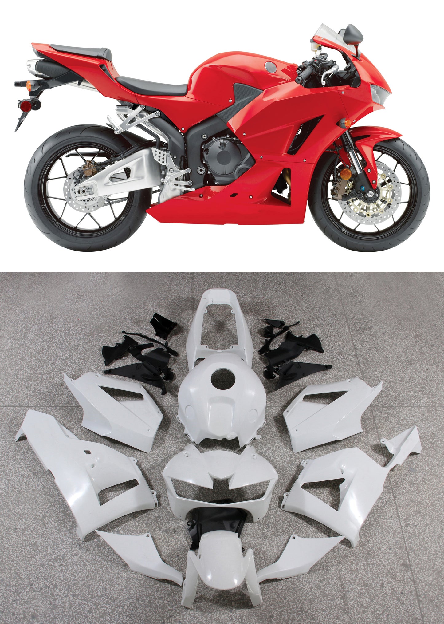 Amotopart 2013-2026 Kit rosso Honda CBR600RR.