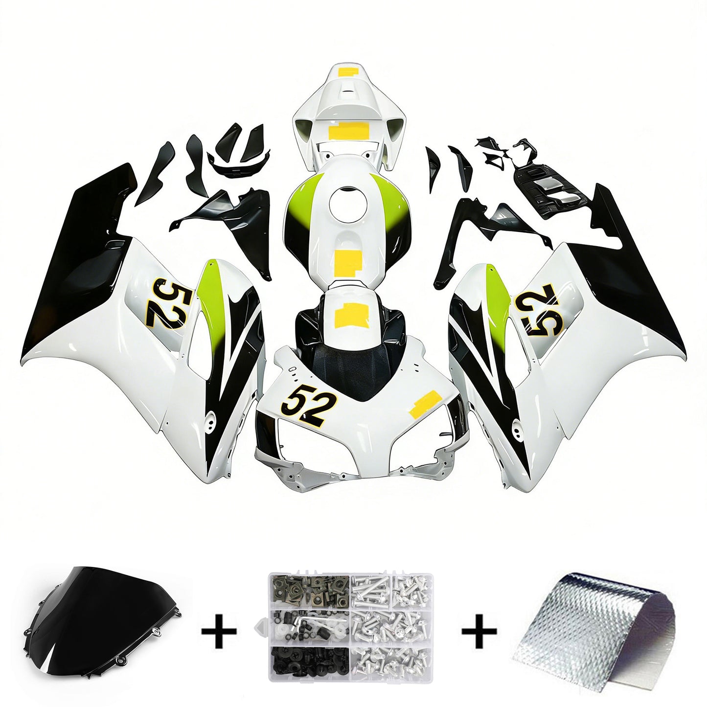 Carene 2004-2005 Honda CBR 1000 RR Bianco Nero Hannspree Racing Generico