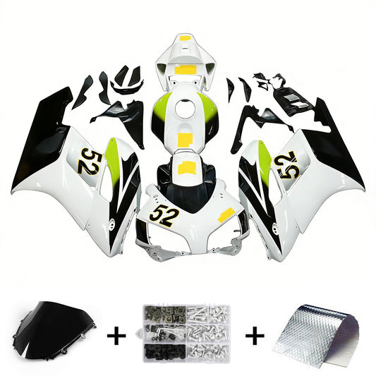 Amotopart Cladding Honda CBR1000RR 2004-2005 Cladding White Kit di memoria di corse neri di Hannspree