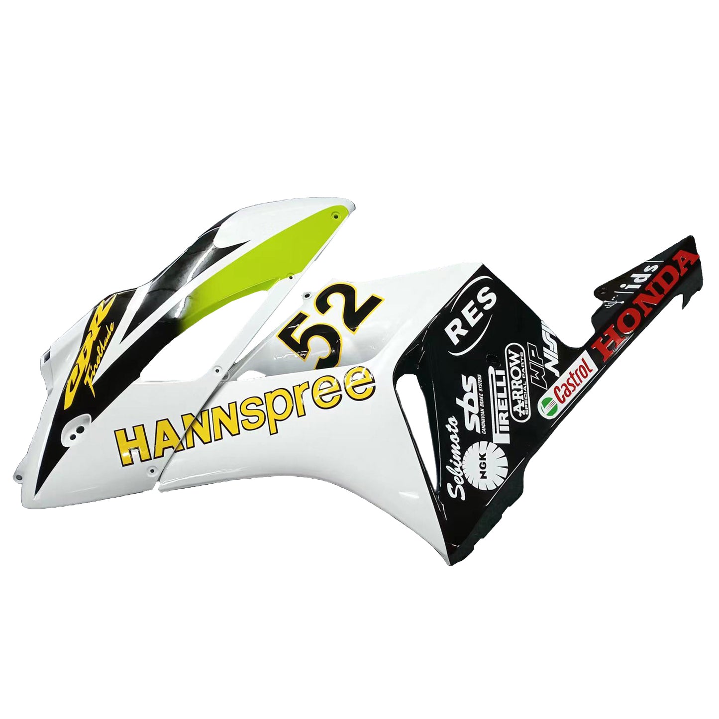 Amotopart Cladding Honda CBR1000RR 2004-2005 Cladding White? Kit di memoria di corse neri di Hannspree