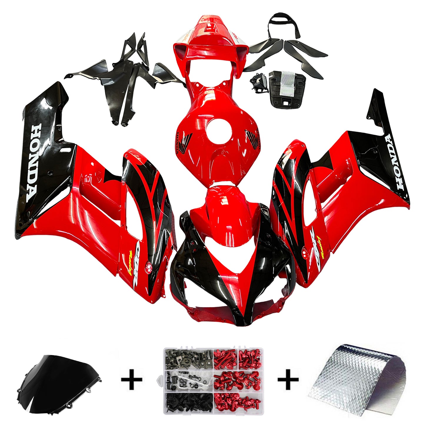 Amotopart Cladding Honda 1000RR 2004-2005 Cladding Red Black CBR Kit kit di corse