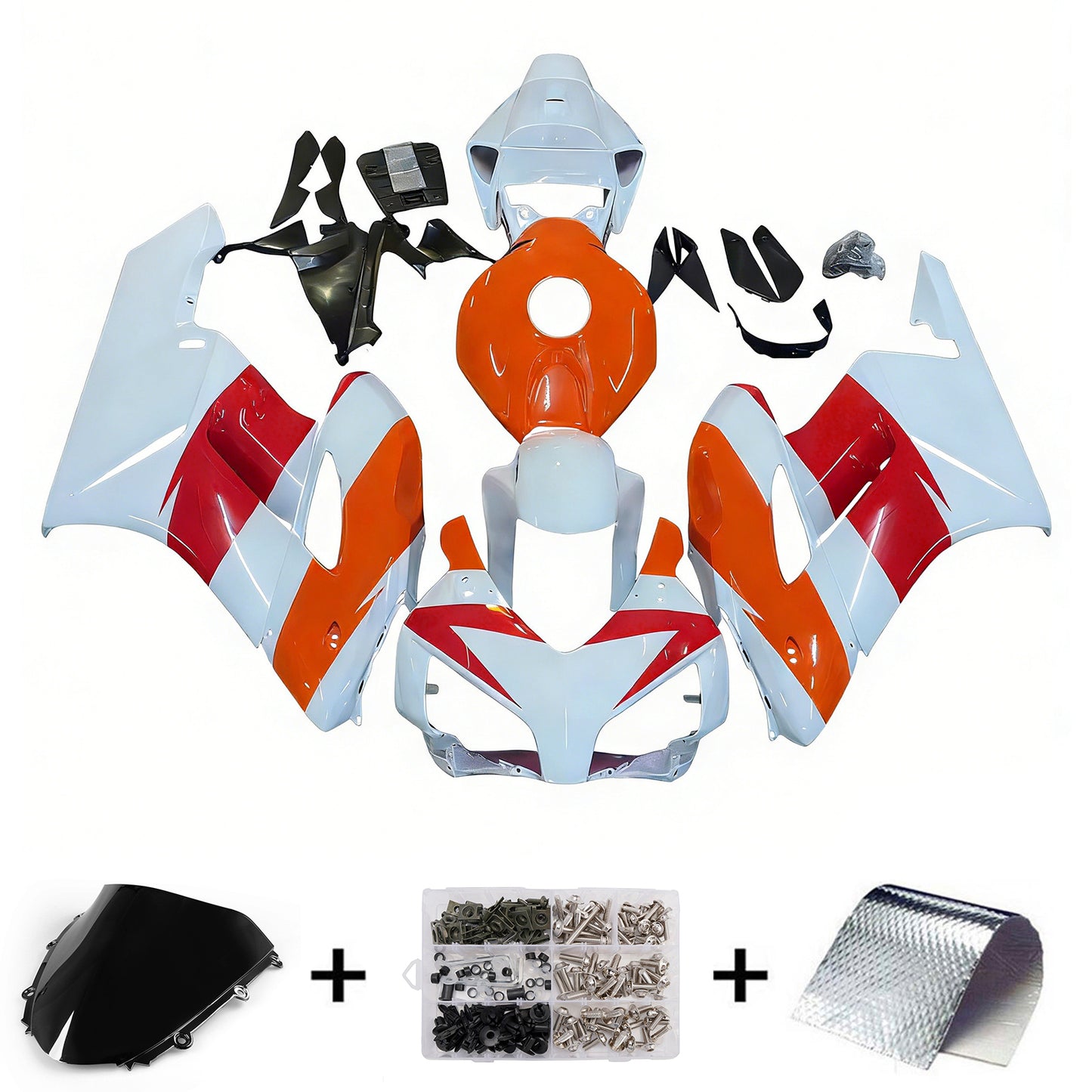 Carene 2004-2005 Honda CBR 1000 RR Bianco Arancio Repsol Racing Generico