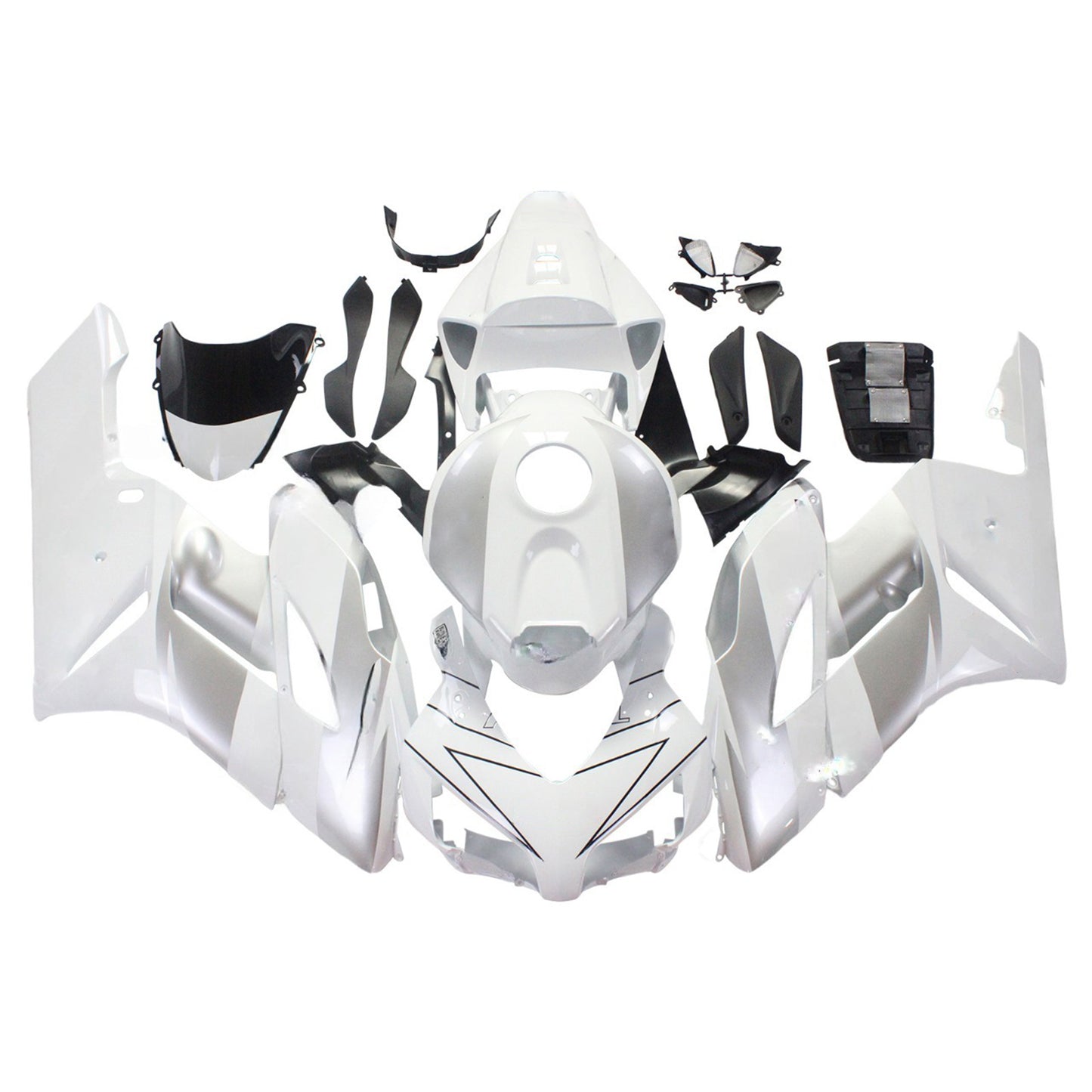 Amotopart rivestimento Honda CBR1000RR 2004-2005 rivestimento di rivestimento bianco kit di rivestimento di separazione in argento bianco