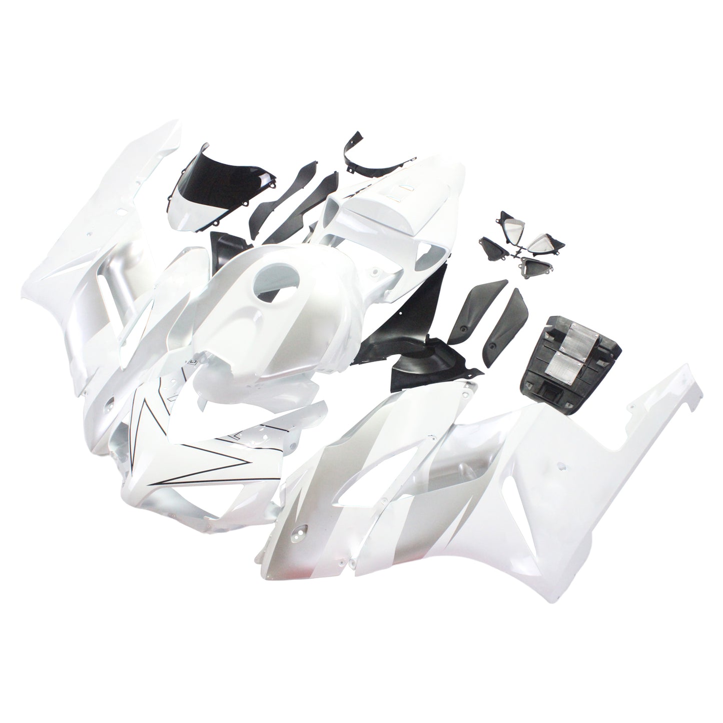 Amotopart rivestimento Honda CBR1000RR 2004-2005 rivestimento di rivestimento bianco kit di rivestimento di separazione in argento bianco