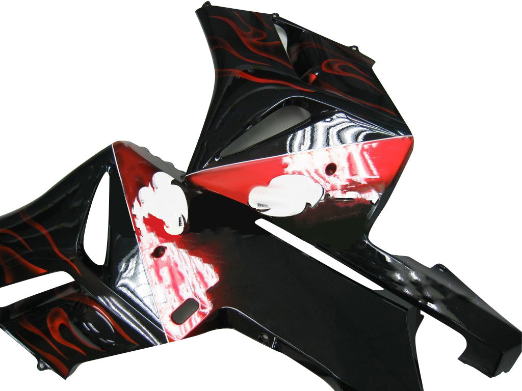 Amotopart rivestimento Honda CBR1000RR 2004-2005 Trigger Flamehai Races Kit di faitura nera e rossa