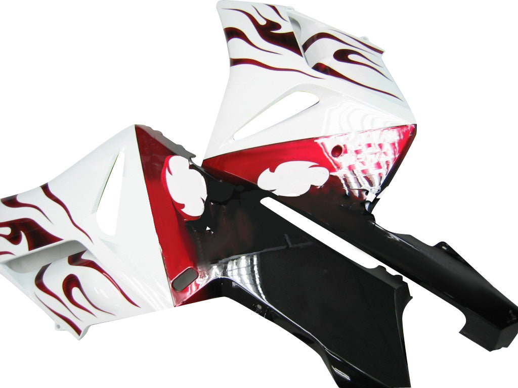 Carene 2004-2005 Honda CBR 1000 RR White & Red Flame Shark Racing Generico