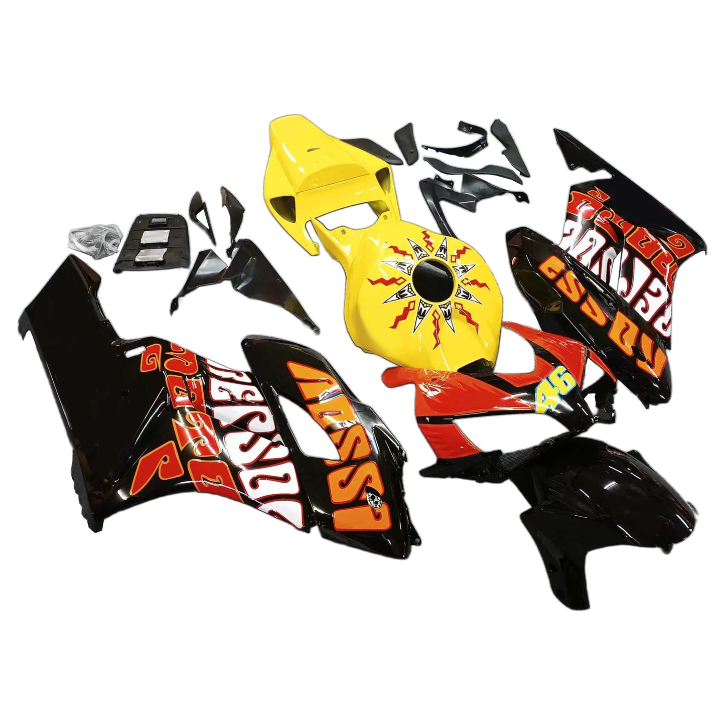 Carene 2004-2005 Honda CBR 1000 RR Nero Giallo Valentino Rossi Generico