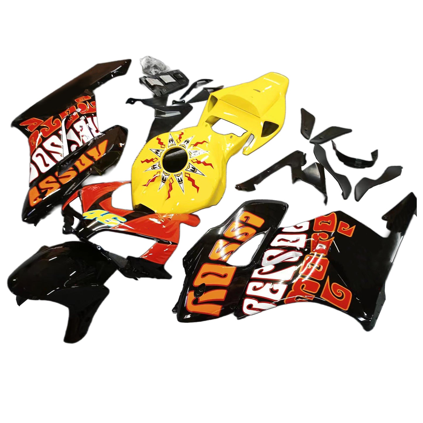 Carene 2004-2005 Honda CBR 1000 RR Nero Giallo Valentino Rossi Racing Generico