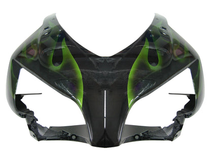 Carene 2004-2005 Honda CBR 1000 RR Black & Green Flame Racing Generico