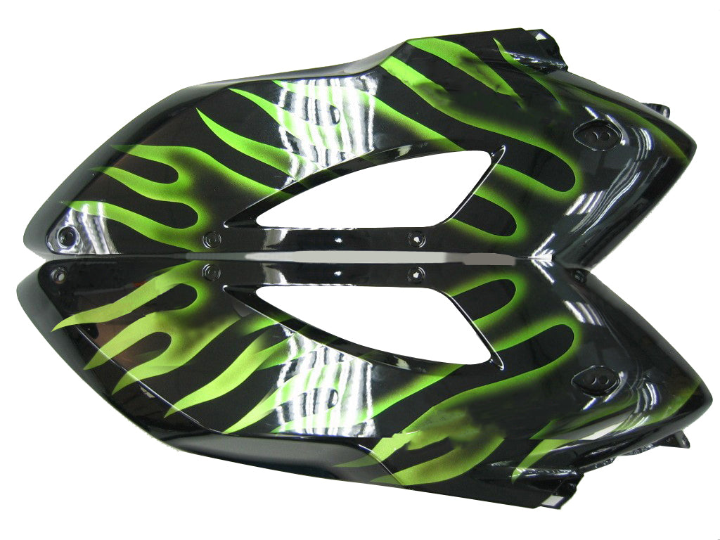 Carene 2004-2005 Honda CBR 1000 RR Black & Green Flame Racing Generico