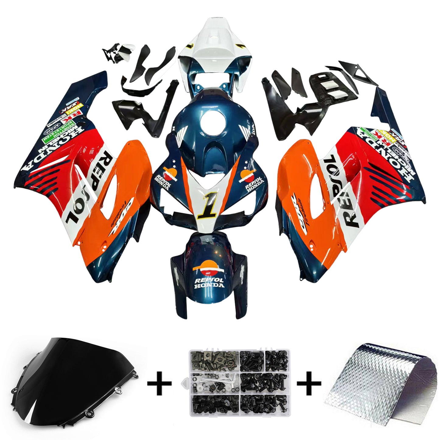 Amotopart Honda CBR1000RR 2004-2005 Kit carena Carrozzeria Plastica ABS