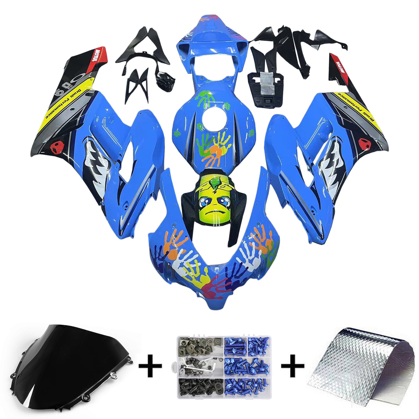 Amotopart Honda CBR1000RR 2004-2005 Kit carena Carrozzeria Plastica ABS