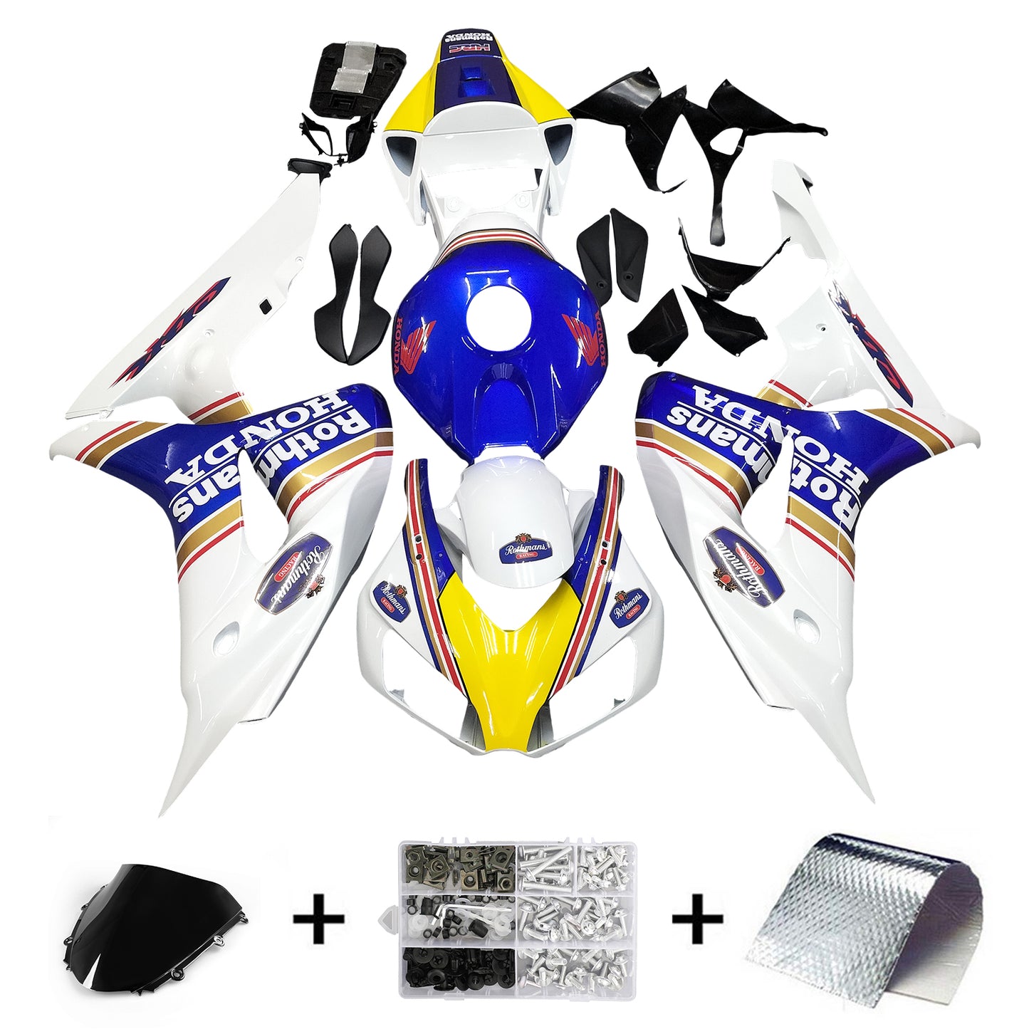 Amotopart rivestimento CBR1000RR 2006-2007 Kit di corse rothmans Honda multicolo