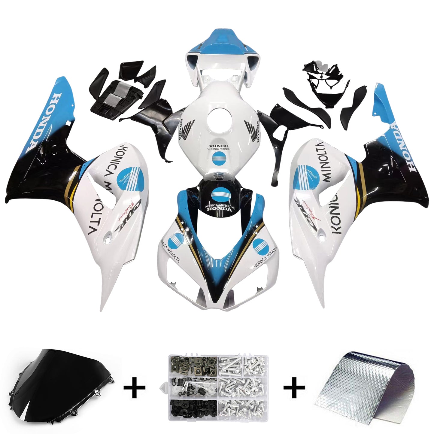 Amotopart Cladding Honda CBR1000RR 2006-2007 Cladding White? Kit konica kiting da corse Konica Minolta