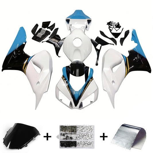 Amotopart Cladding Honda CBR1000RR 2006-2007 Cladding White Kit konica kiting da corse Konica Minolta