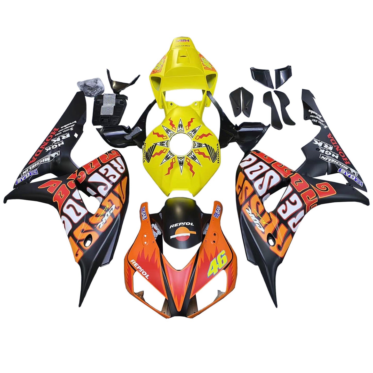 Amotopart rivestimento Honda CBR1000RR 2006-2007 Valentino Valentino Rossi Racing Giallo.