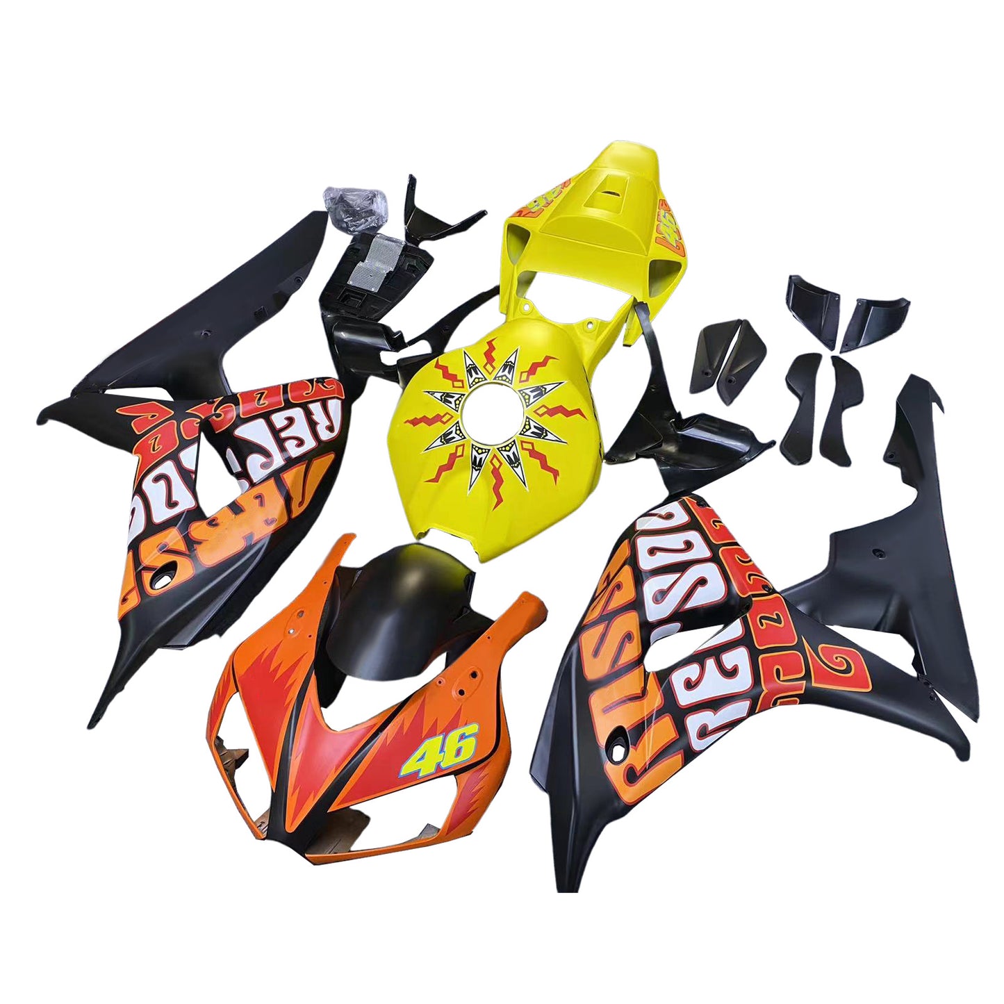Carene 2006-2007 Honda CBR 1000 RR Nero Giallo Valentino Rossi Racing Generico