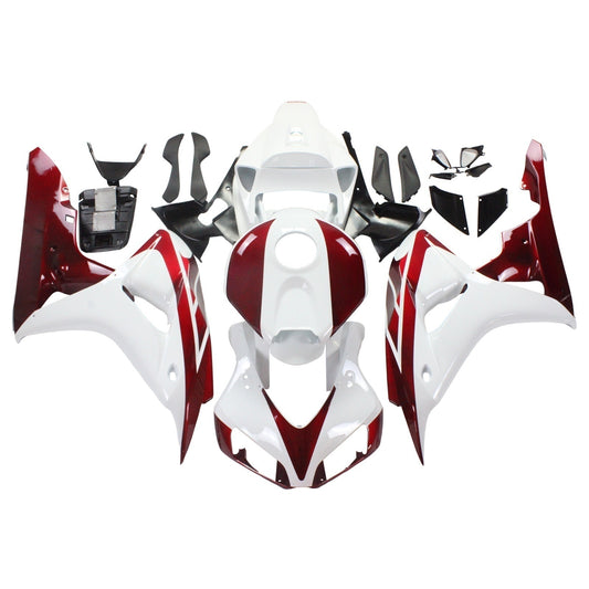 Amotopart Cladding Honda CBR1000RR 2006-2007 Clearing White & Cherry Red Honda Racing Kit
