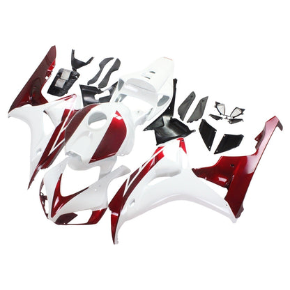 Amotopart Cladding Honda CBR1000RR 2006-2007 Clearing White & Cherry Red Honda Racing Kit