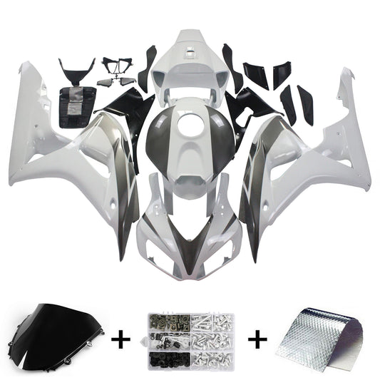 Amotopart favoriti Honda CBR1000RR 2006-2007 Cladding White e kit kit di corse CBR d'argento