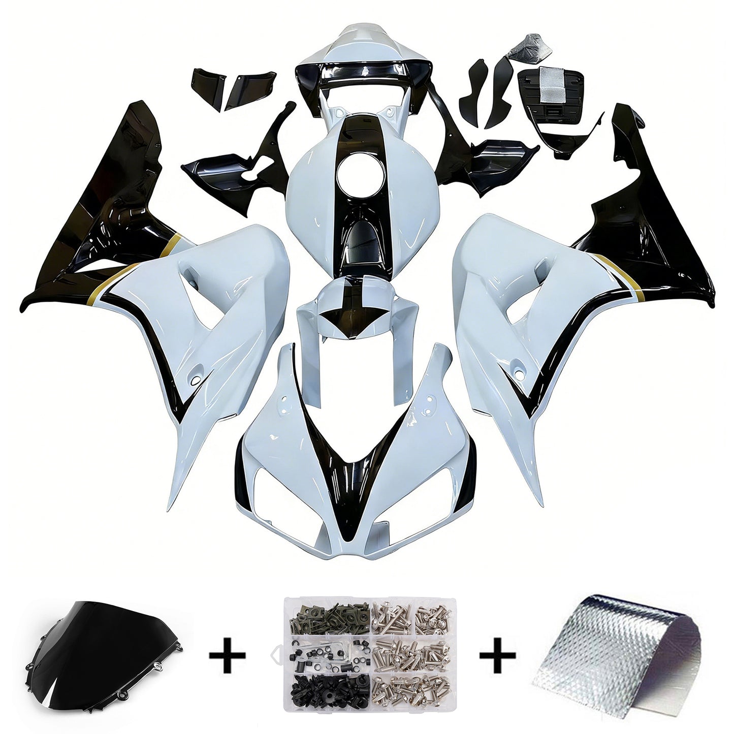 Carene 2006-2007 Honda CBR 1000 RR Bianco &amp; Nero CBR Generic