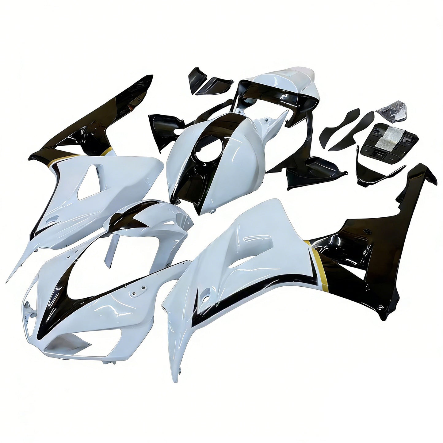 Carene 2006-2007 Honda CBR 1000 RR Bianco &amp; Nero CBR Racing Generico