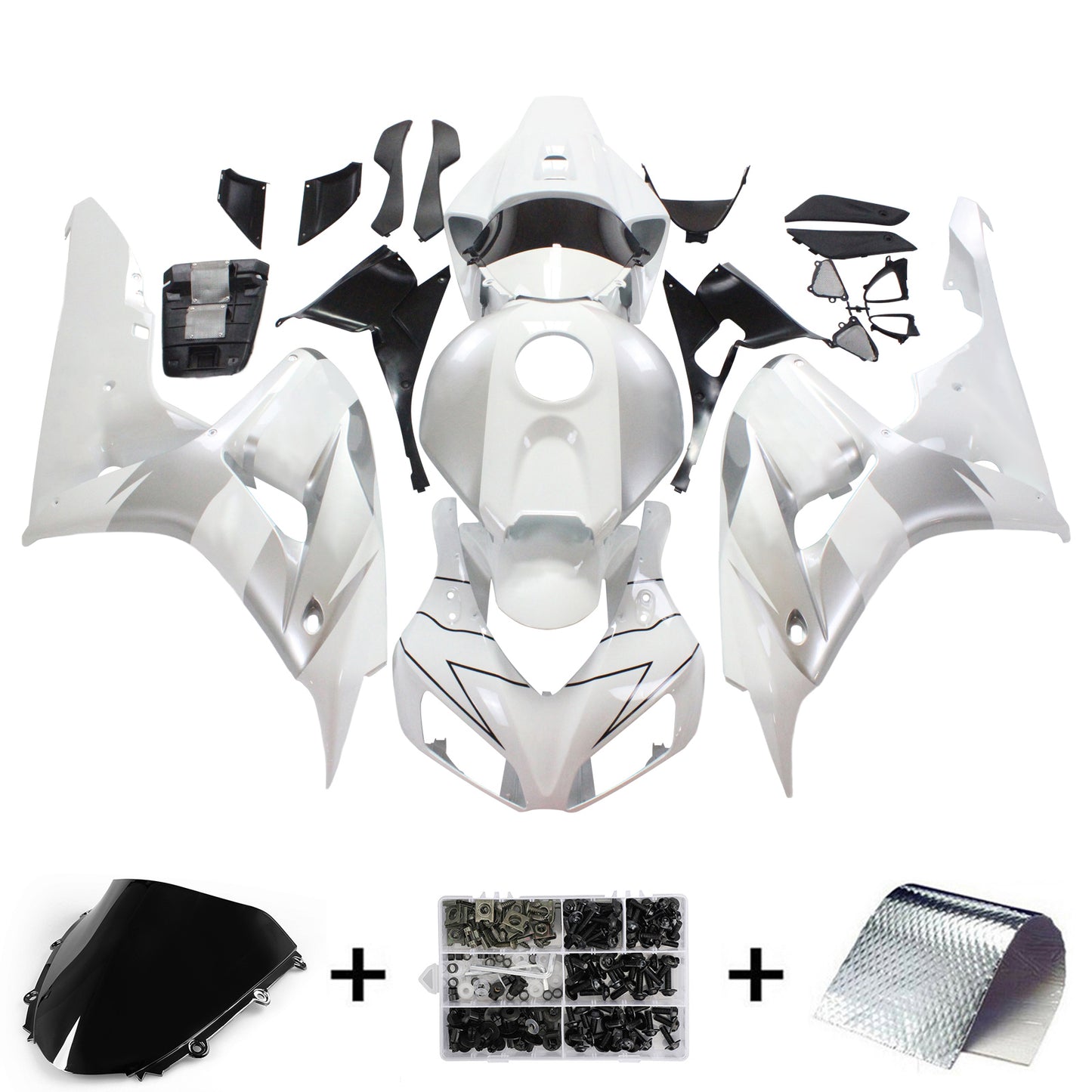 Amotopart Cladding Honda CBR1000RR 2006-2007 Cladding White & Silver Repsol Racing Acceping Kit