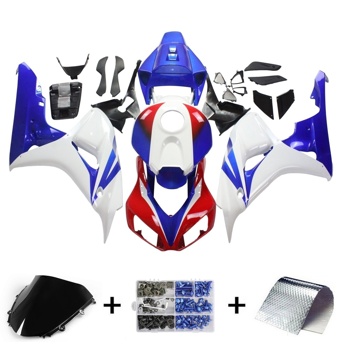 Carene 2006-2007 Honda CBR 1000 RR Rosso Bianco Blu HRC Racing Generico
