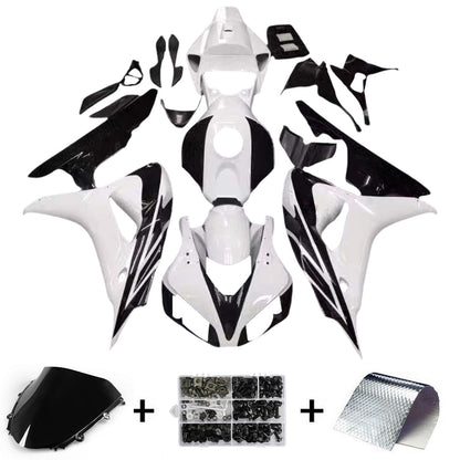 Amotopart favoriti Honda 1000RR 2006-2007 Cladding White e kit di memoria di corse Black CBR