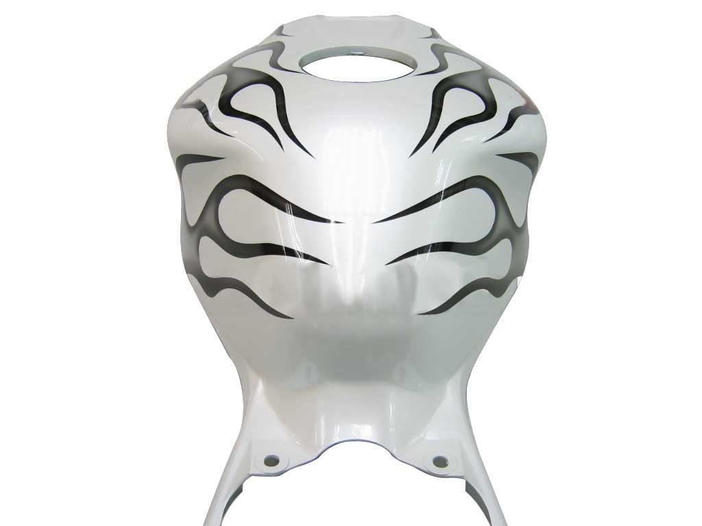 Amotopart Cladding Honda CBR1000RR 2006-2007 Cladding White e kit di memoria di gare di fiamma in argento nero