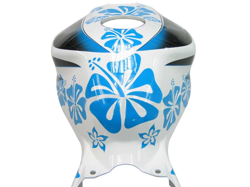 Amotopart Cladding Honda CBR1000RR 2006-2007 Cladding White e kit di memoria di corse di fiori blu