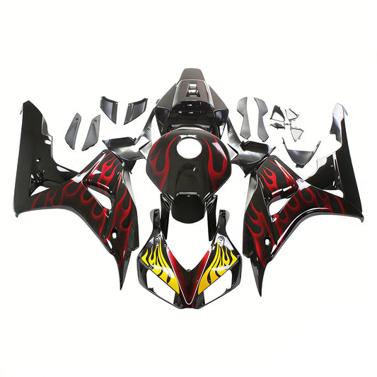 Carene 2006-2007 Honda CBR 1000 RR Black &amp; Red Flame Shark Racing Generico