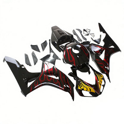 Carene 2006-2007 Honda CBR 1000 RR Black &amp; Red Flame Shark Generico
