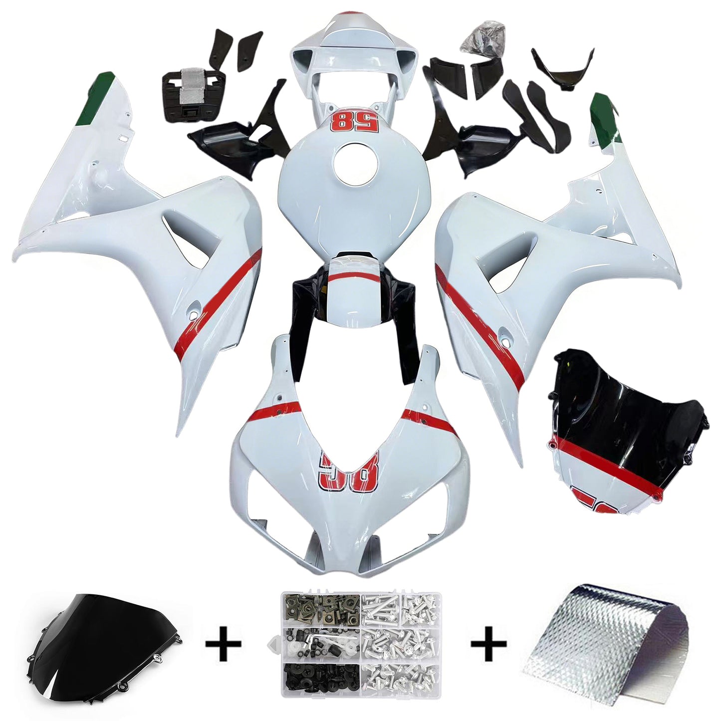 Amotopart Honda CBR1000RR 2006-2007 Kit carena Carrozzeria Plastica ABS