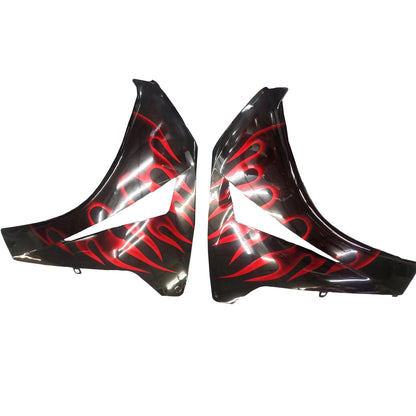 Carene 2008-2011 Honda CBR 1000 RR Black &amp; Cherry Red Flame Racing Generico