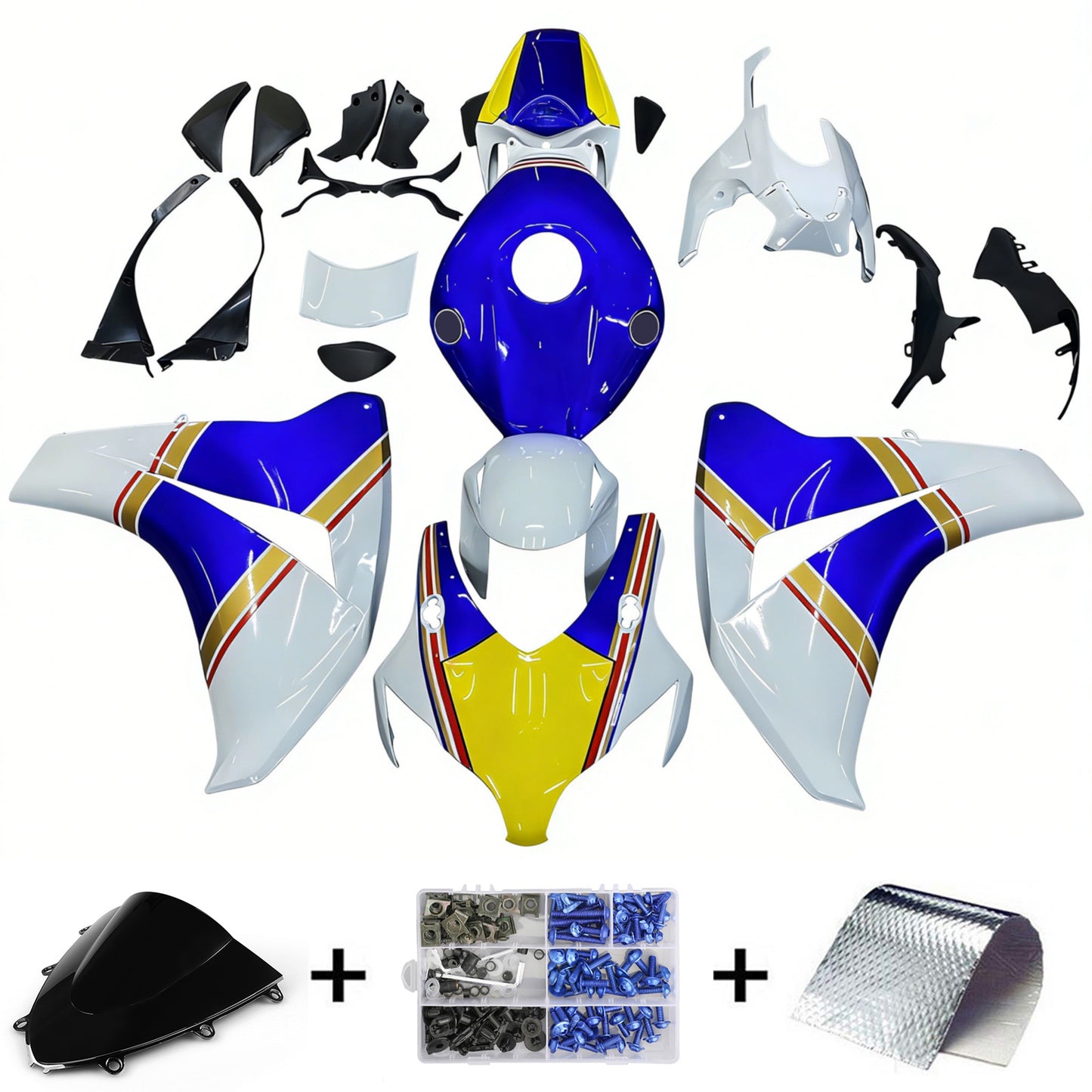Carene 2008-2011 Honda CBR 1000 RR Bianco Rothmans Honda Racing Generico