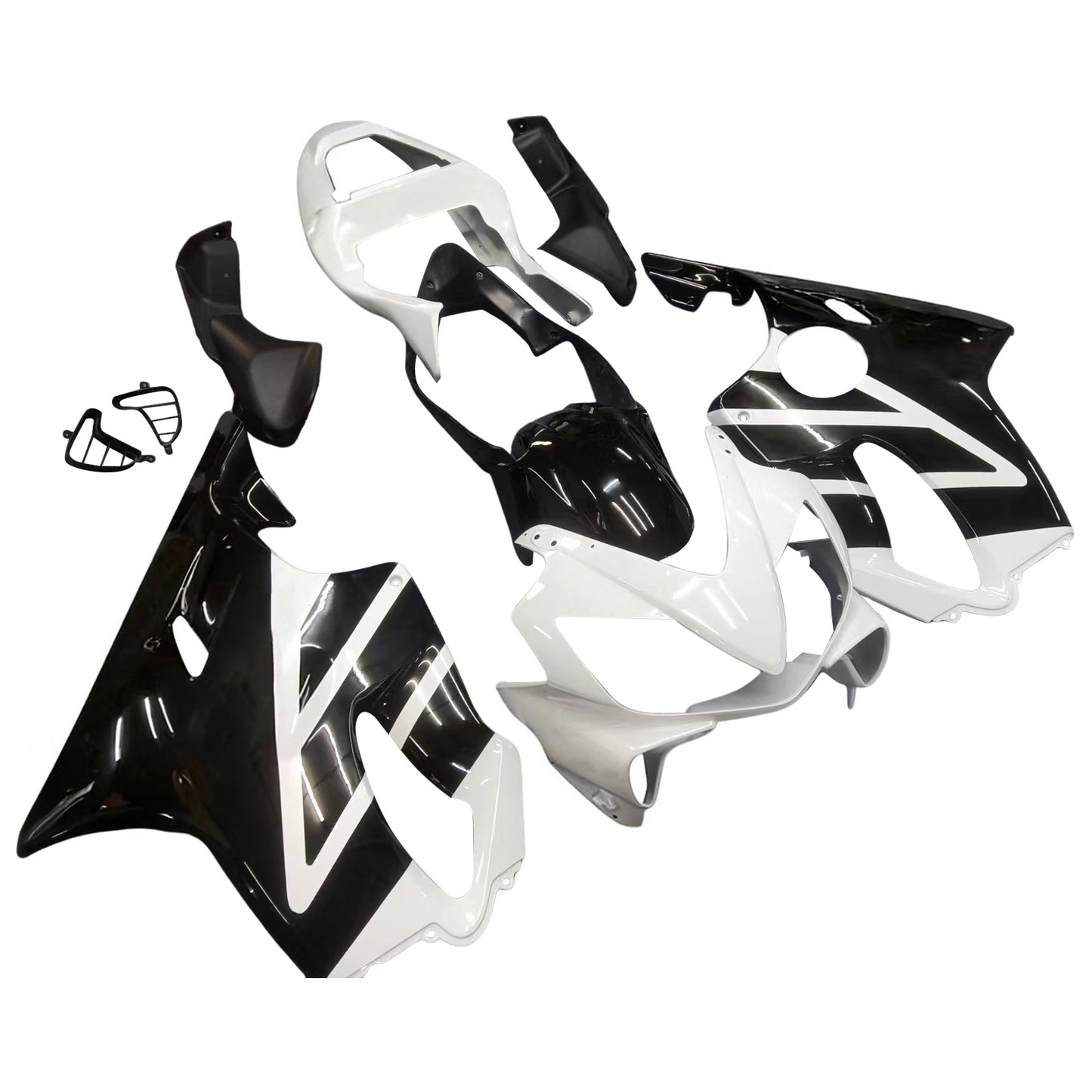 Carene 2001-2003 Honda CBR600 F4i Nero & Bianco F4i Racing Generico