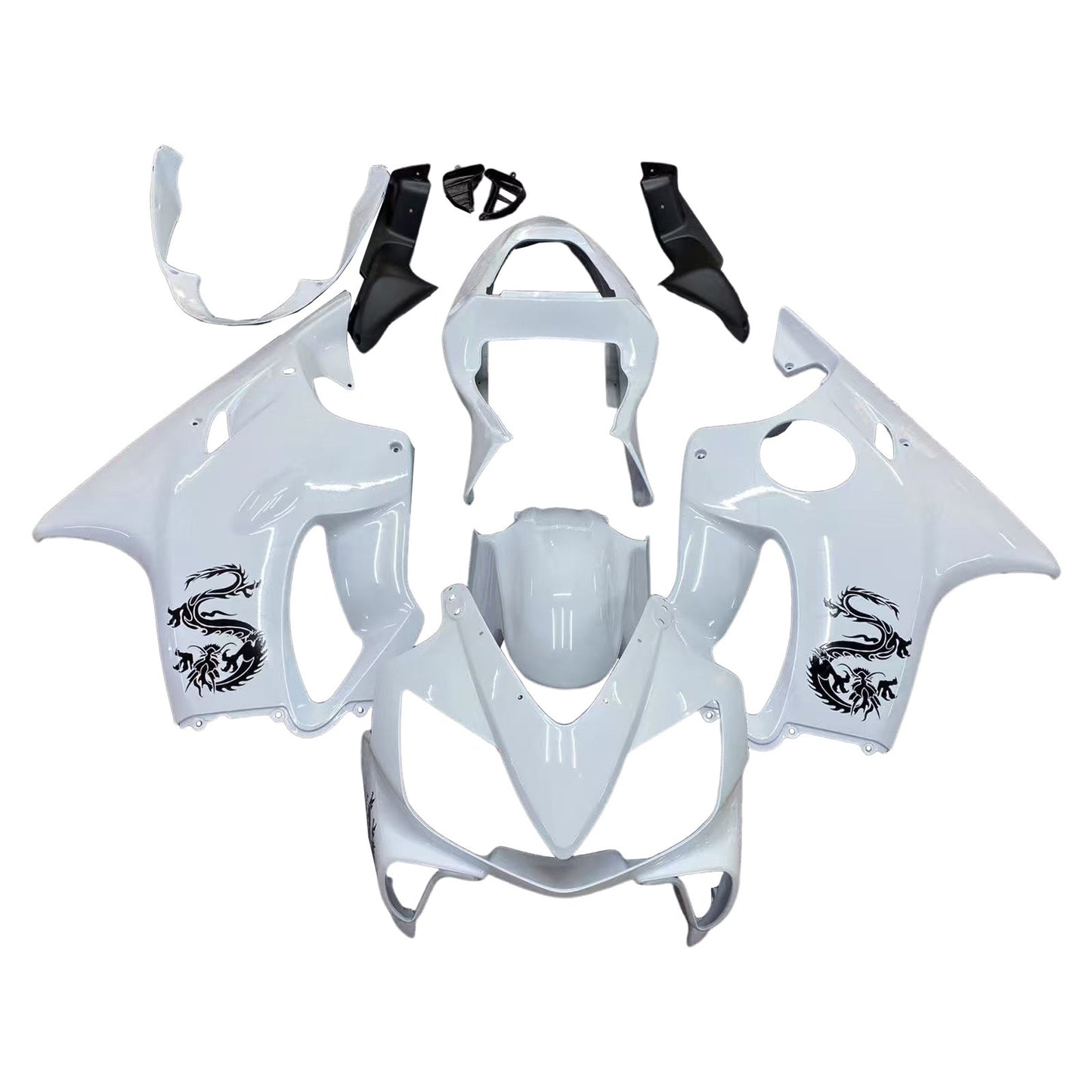 Amotopart Honda 2003-2010 CBR600f4i Cladding White & Black Kit