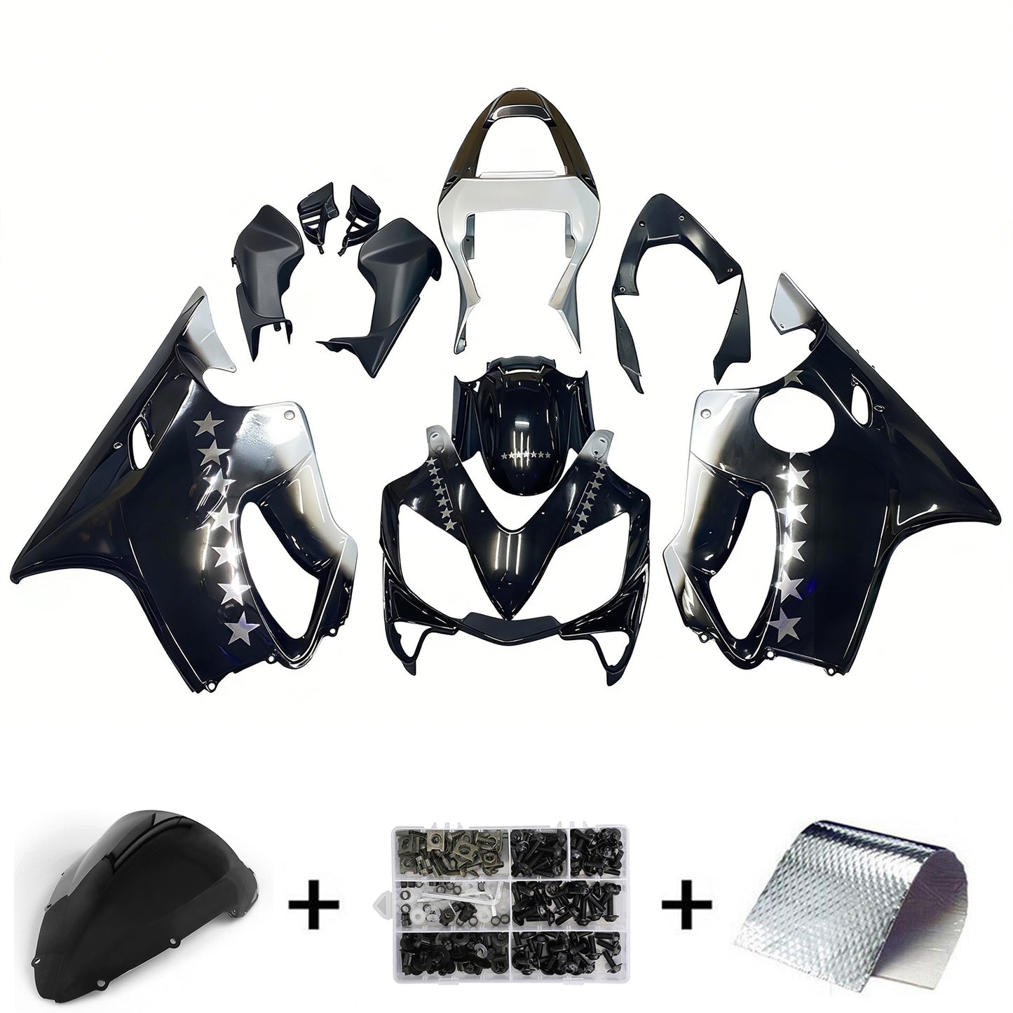 Carene 2001-2003 Honda CBR 600 F4i Nero SevenStars Racing Generico